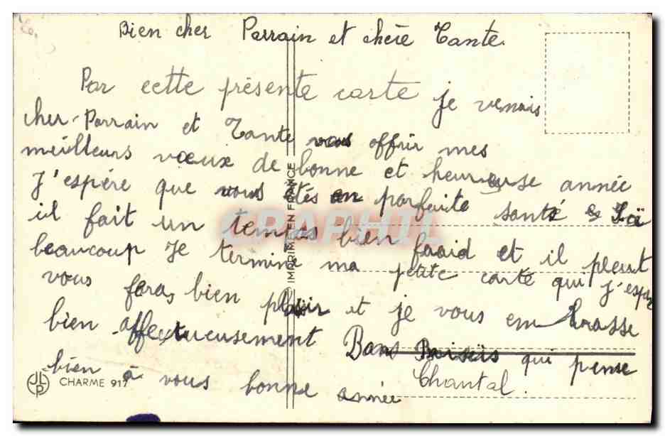 CPA Fantaisie Enfants Chien Bonne annee — Rückseite