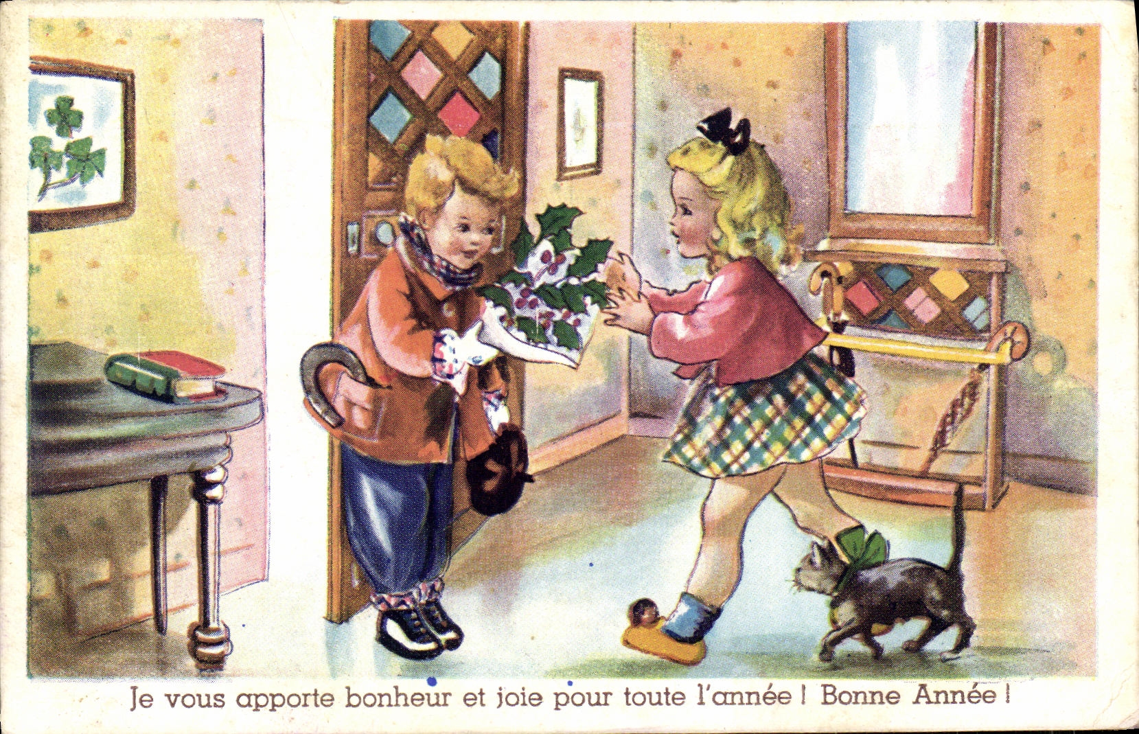 CPA Fantaisie Enfants Chat