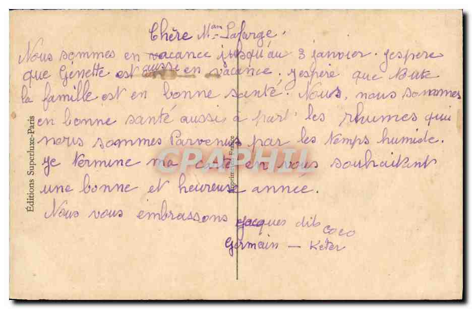 CPA Fantaisie Enfants Bonen annee — Verso