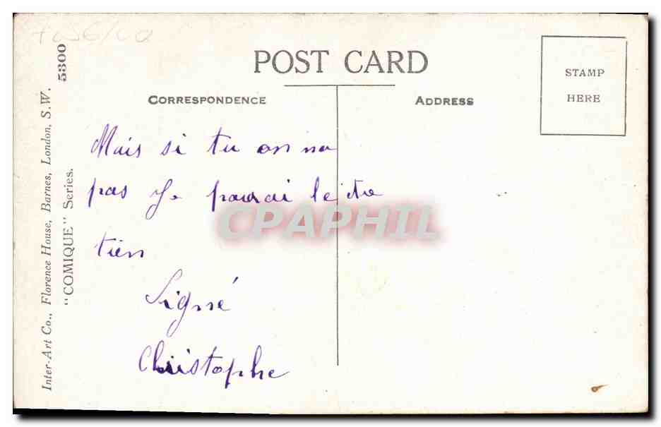 CPA Fantaisie Enfants Whose little vamp is oo Cigarette — Verso