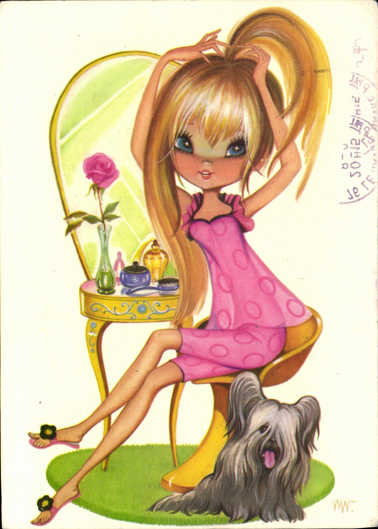 CPM Fantaisie Enfant Coiffure Chien 