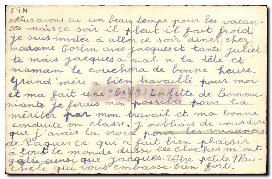 CPA Fantaisie Enfant Chevre Paques  — Rückseite