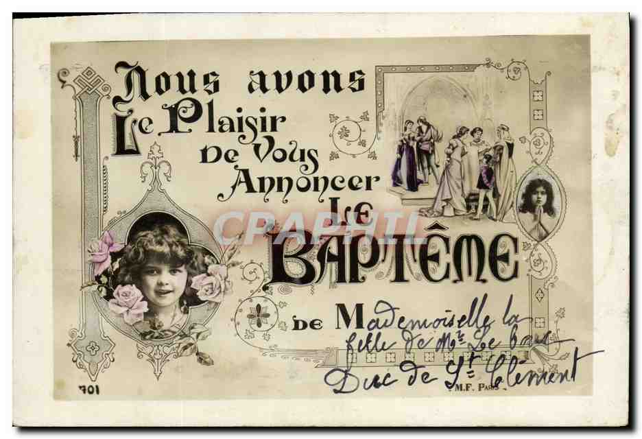 CPA Fantaisie Enfant Bapteme 
