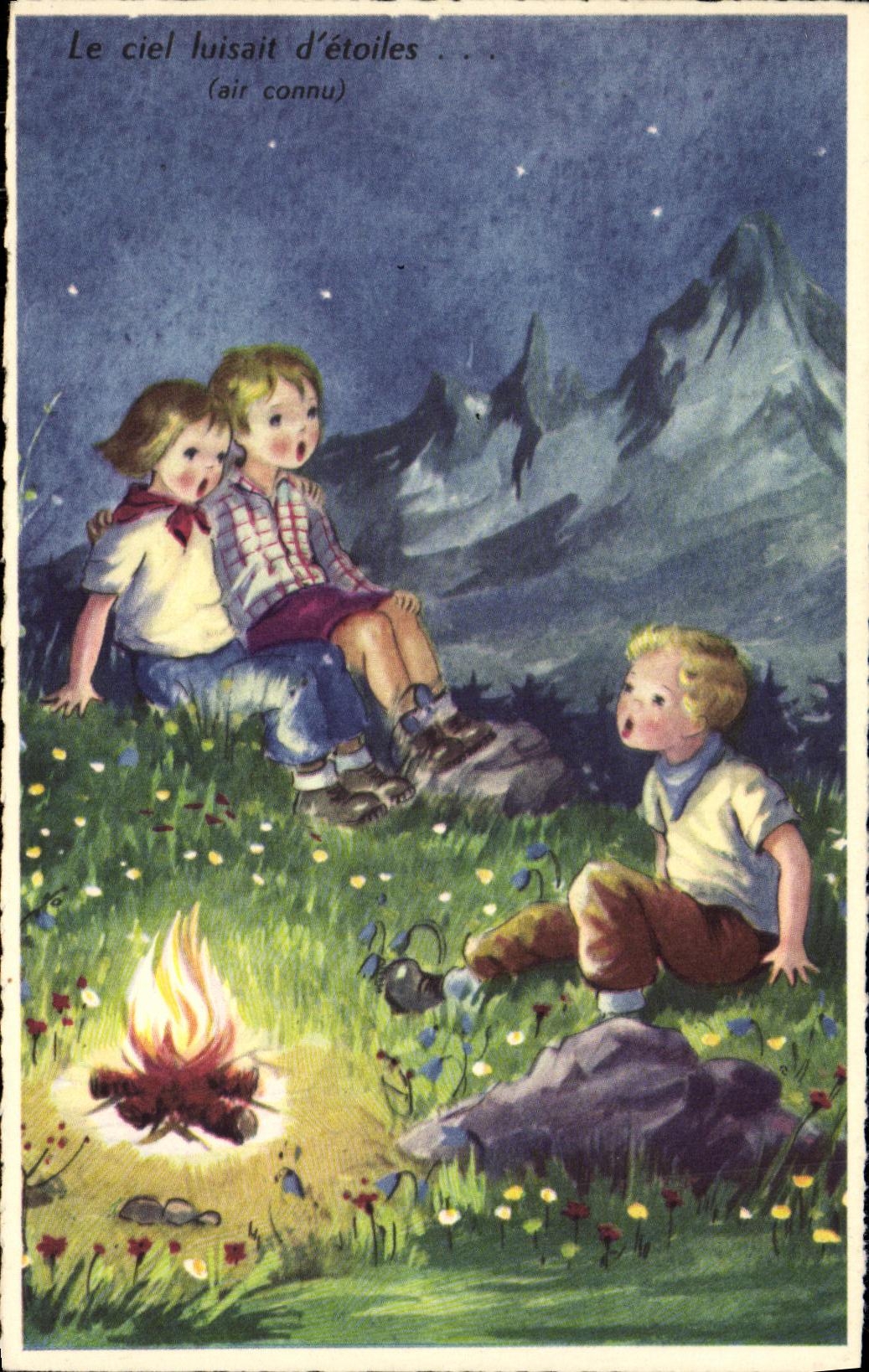 CPA Fantaisie Enfants le ciel luisait d etoiles