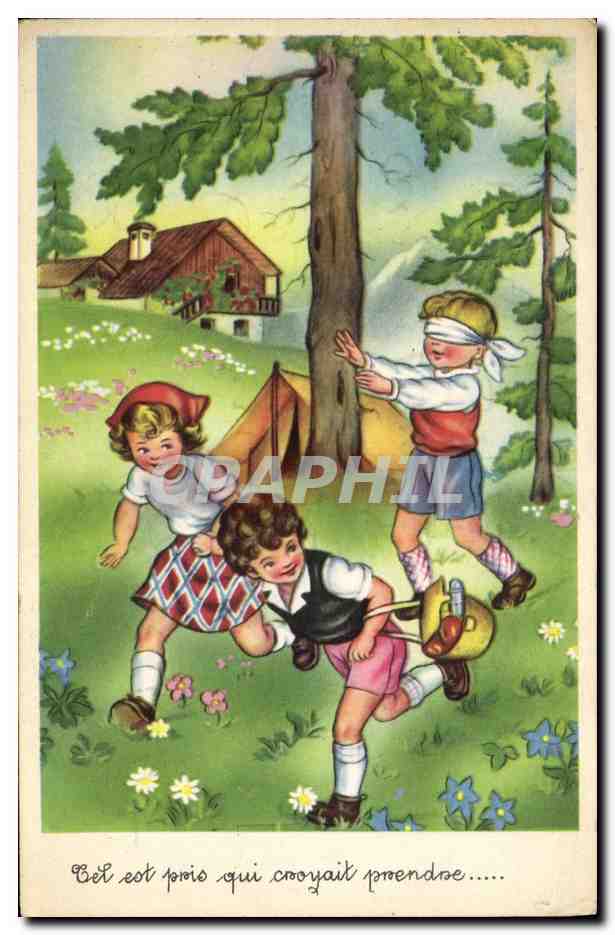 CPA Fantaisie Enfants Colin Maillard
