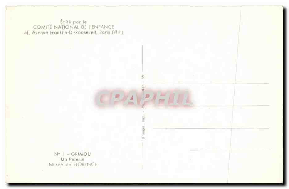 CPM Fantaisie Enfants Grimou un pelerin Musee de Florence — Verso