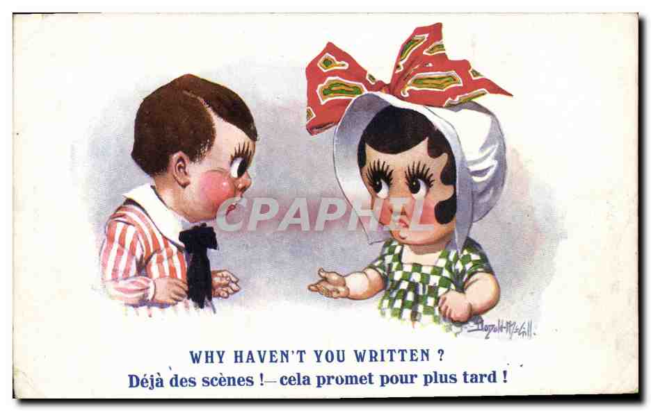 CPA Fantaisie Enfants Why haven t you written ? Donald mc Gill