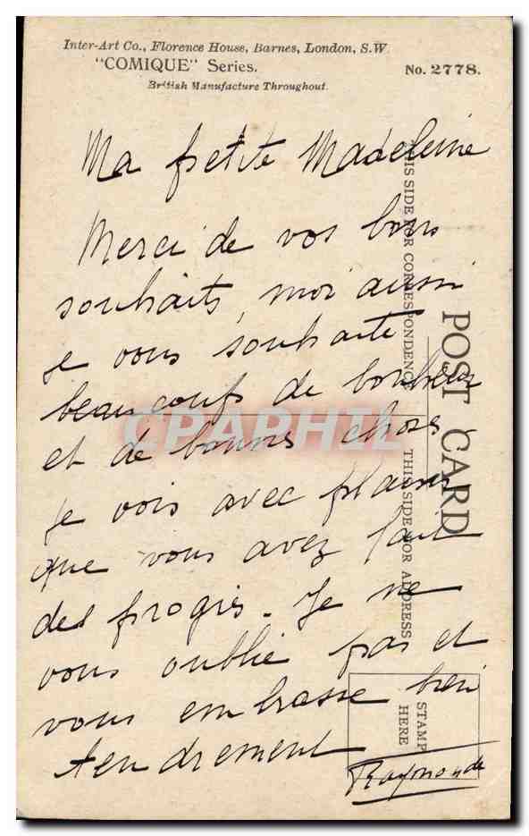CPA Fantaisie Enfants Why haven t you written ? Donald mc Gill — Rückseite