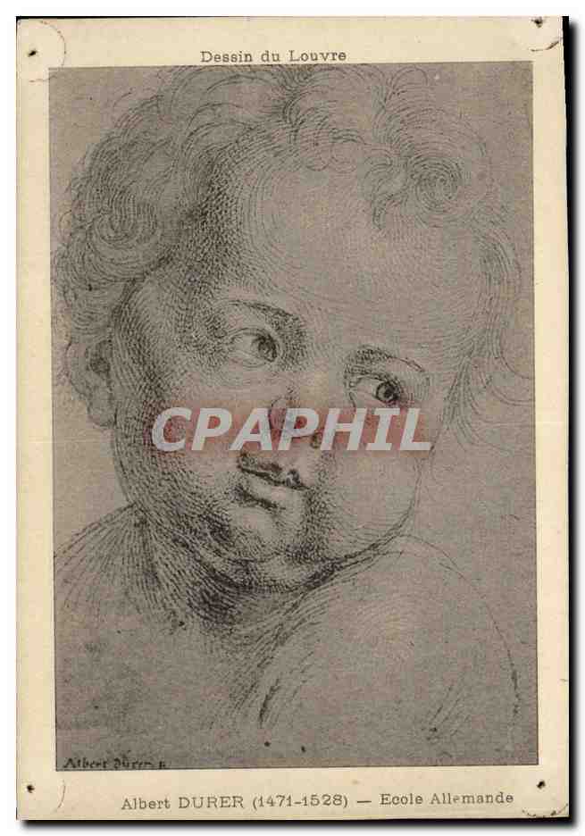 CPA Fantaisie Dessin du Louvre Albert Durer Ecole allemadne