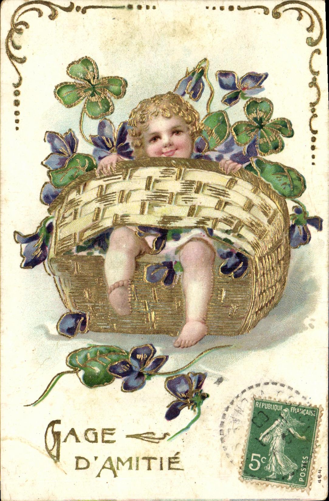 CPA Fantaisie Enfant Gage d amitie Trefles