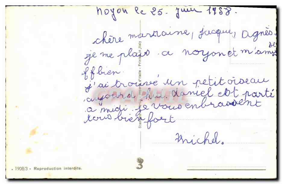 Modern Postcard Fantasy Child and Mother with Bottle — Back