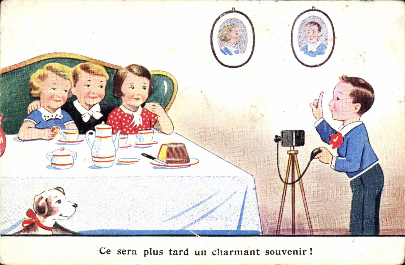 CPA Fantaisie Enfants Ce sera plus tard un charmant souvenir Photographe Chien