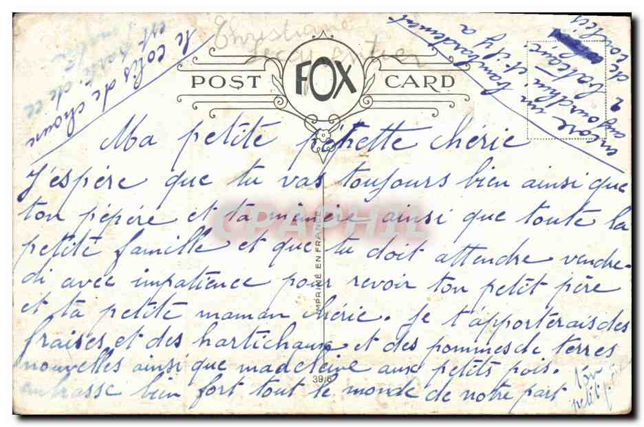 CPA Fantaisie Enfants Chez toi Chien — Verso