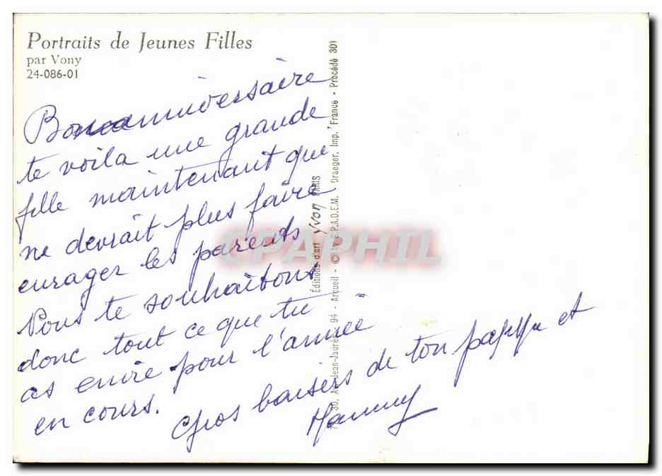 CPM Fantaisie Enfant Jeune fille  — Rückseite