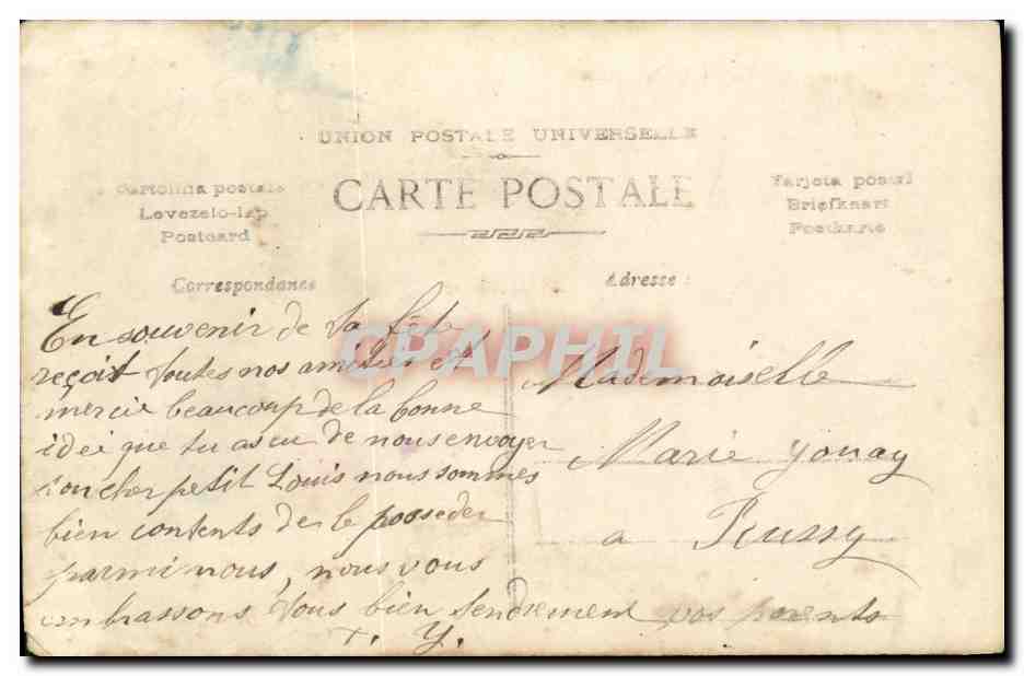 CPA Fantaisie Homme Bonne Fete Telegraphie — Rückseite