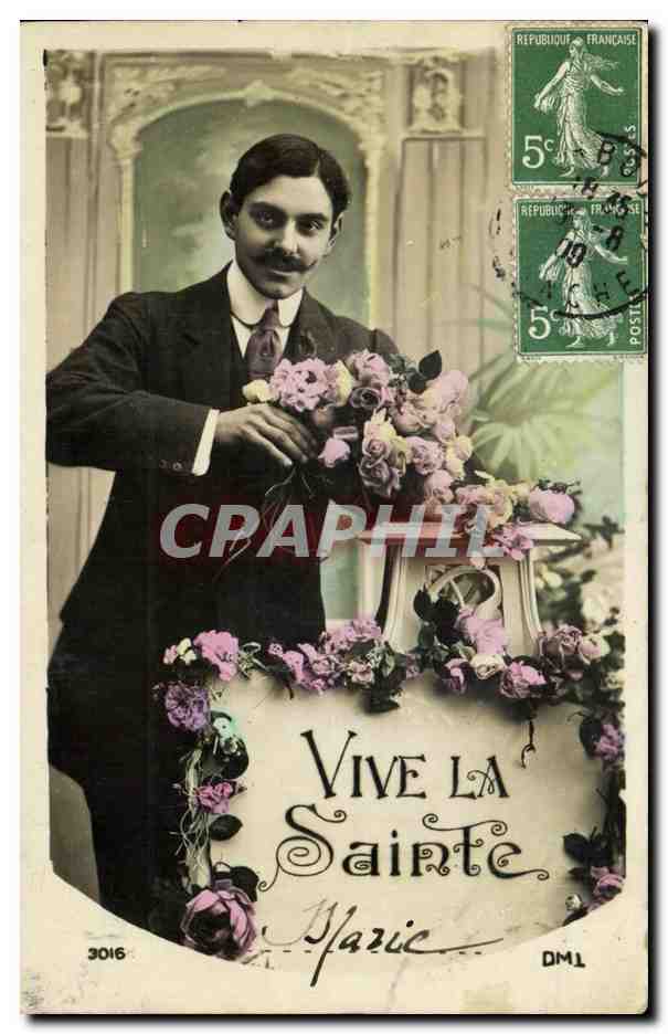 CPA Fantaisie Homme Vive la Sainte marie 