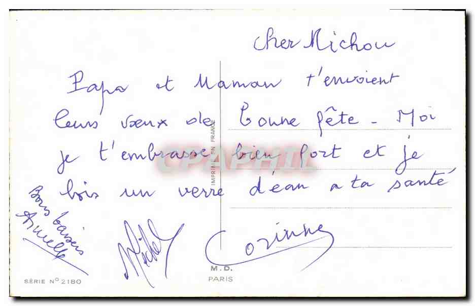 CPA Fantaisie Enfants Coeur — Verso