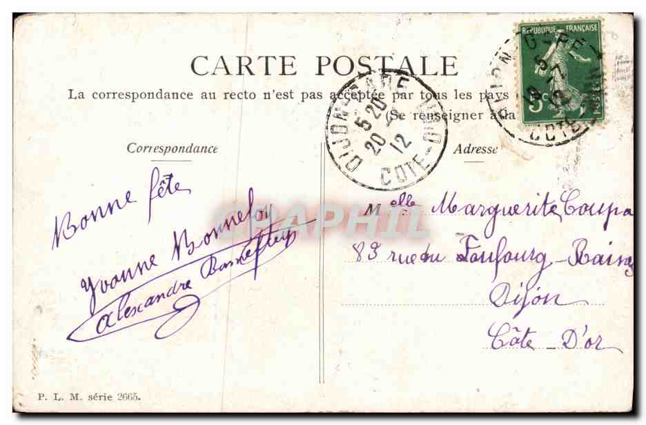 CPA Fantaisie Femme Main Fleurs — Rückseite