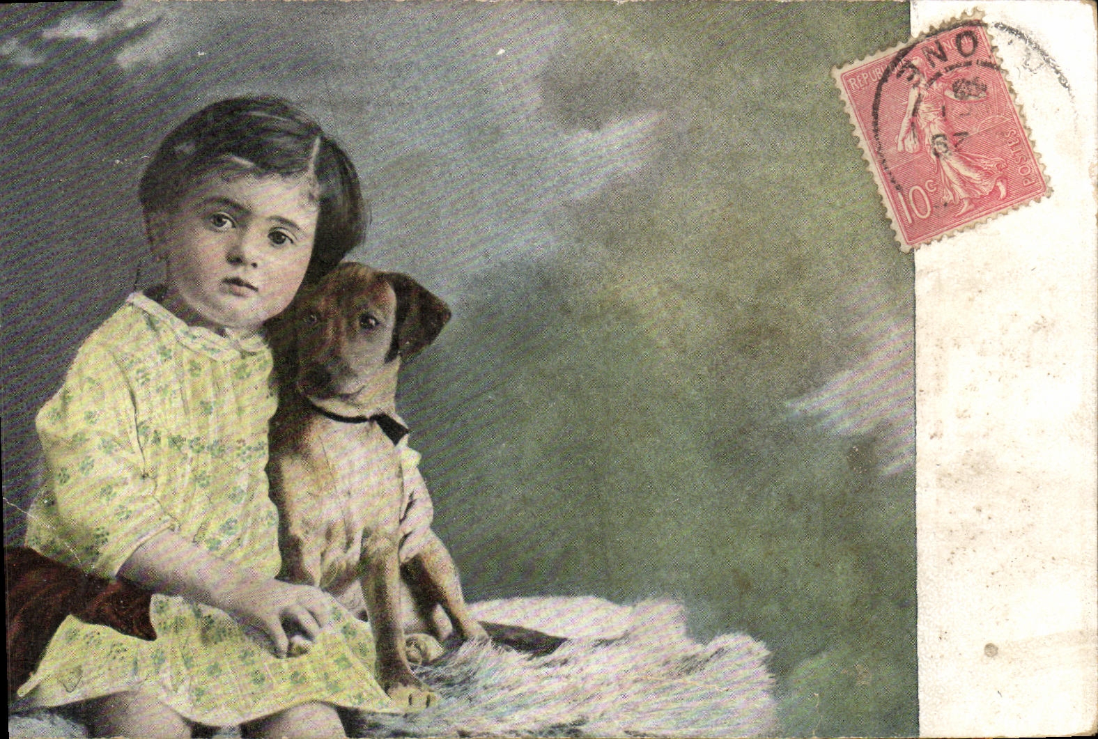 CPA Fantaisie Enfant et chien 