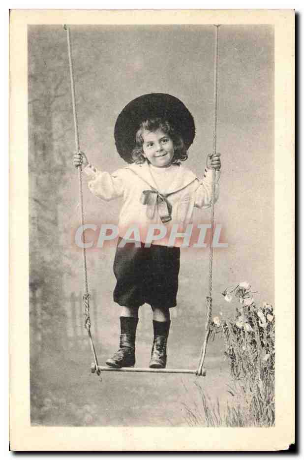 CPA Fantaisie Enfant Balancoire 