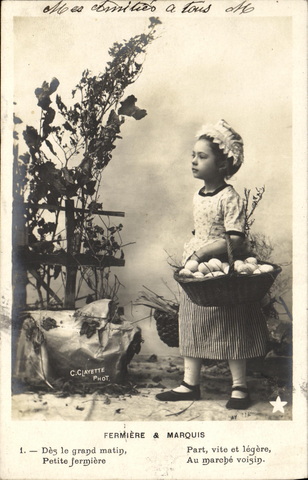 CPA Fantaisie Enfant Fermiere et marquis 