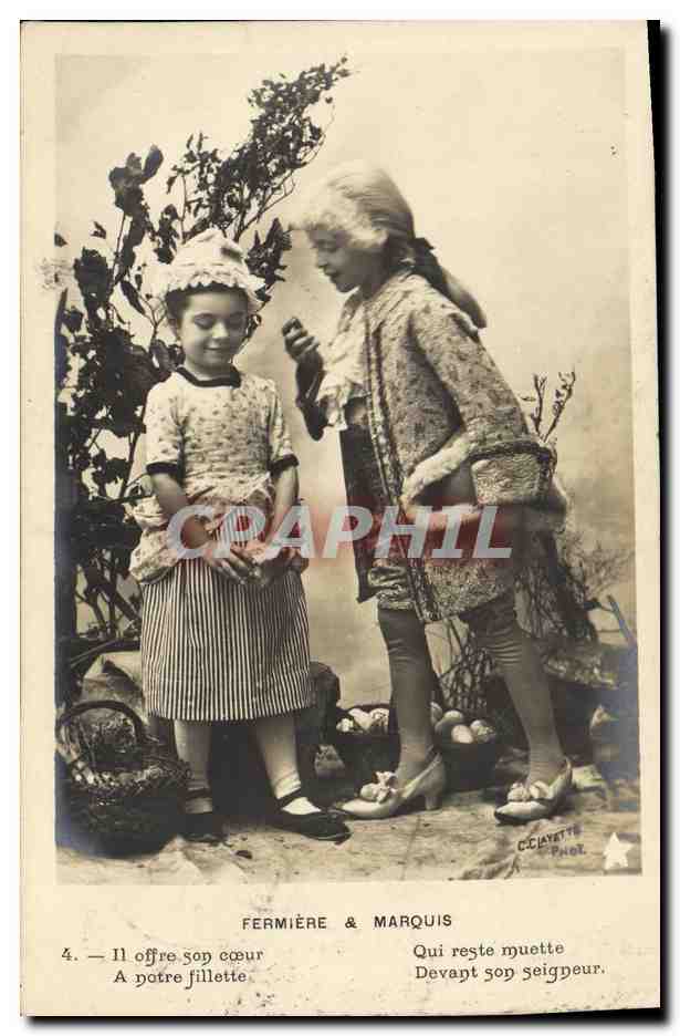 CPA Fantaisie Enfant Fermiere et marquis 
