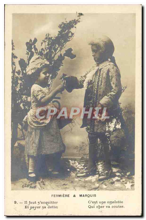 CPA Fantaisie Enfant Fermiere et marquis 