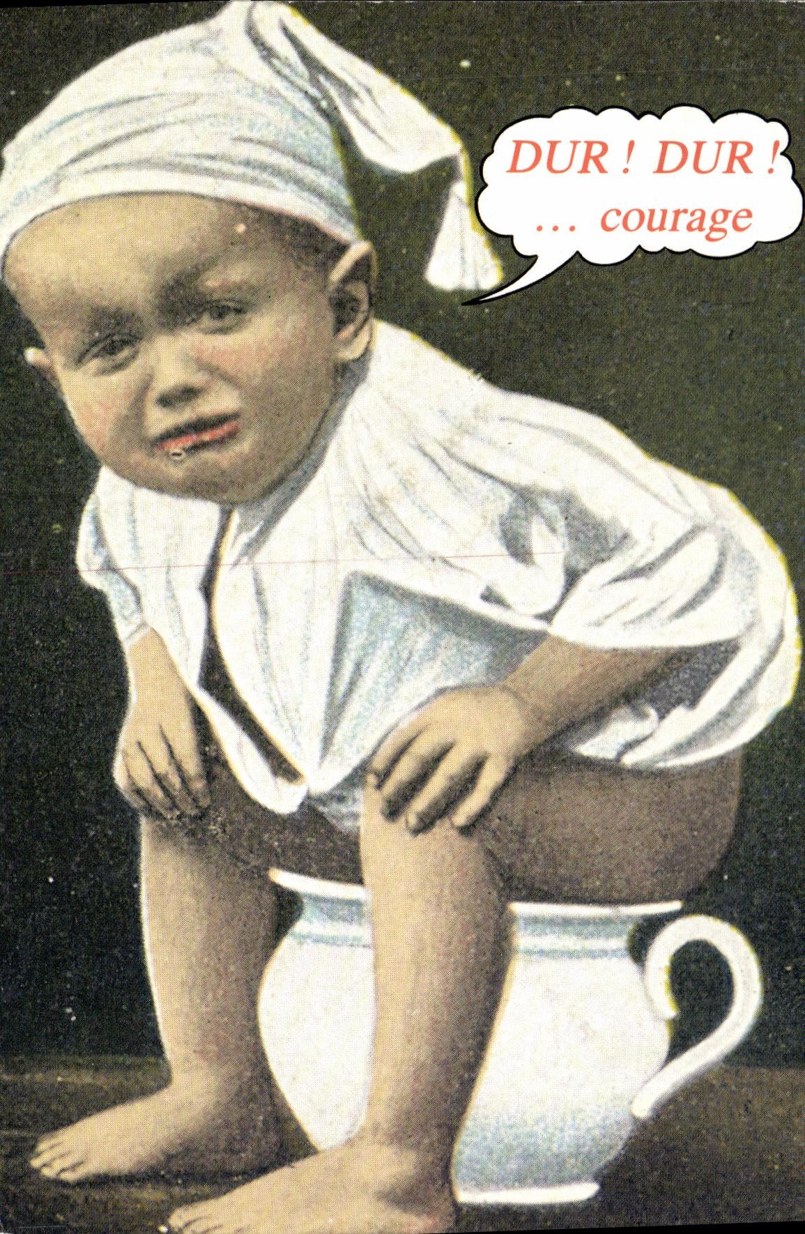 CPM Fantaisie Enfant Dur dur Courage