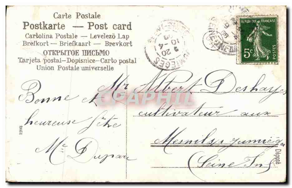 CPA Fantaisie Enfants Amitie sincere — Verso