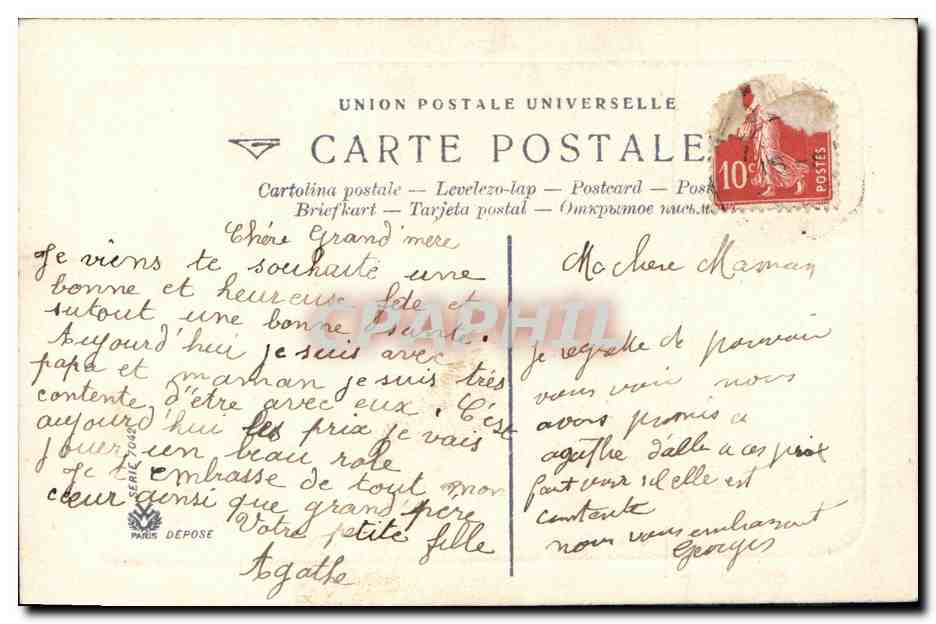 CPA Fantaisie Enfant Petite mere  — Rückseite
