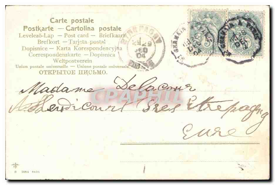 CPA Fantaisie Enfants Anges Lampions Bonne annee — Verso