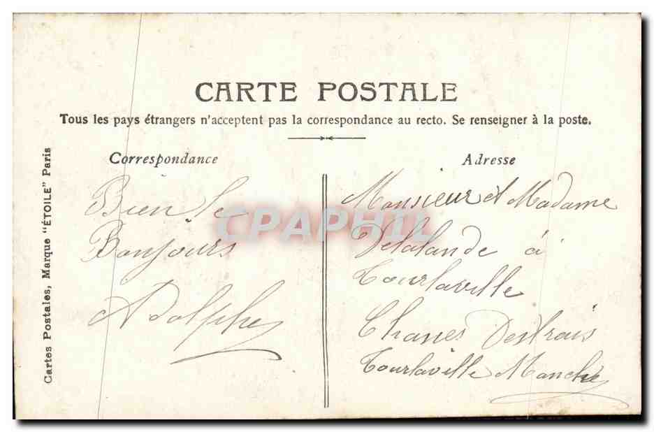 CPA Fantaisie Enfant Lettre V  — Verso