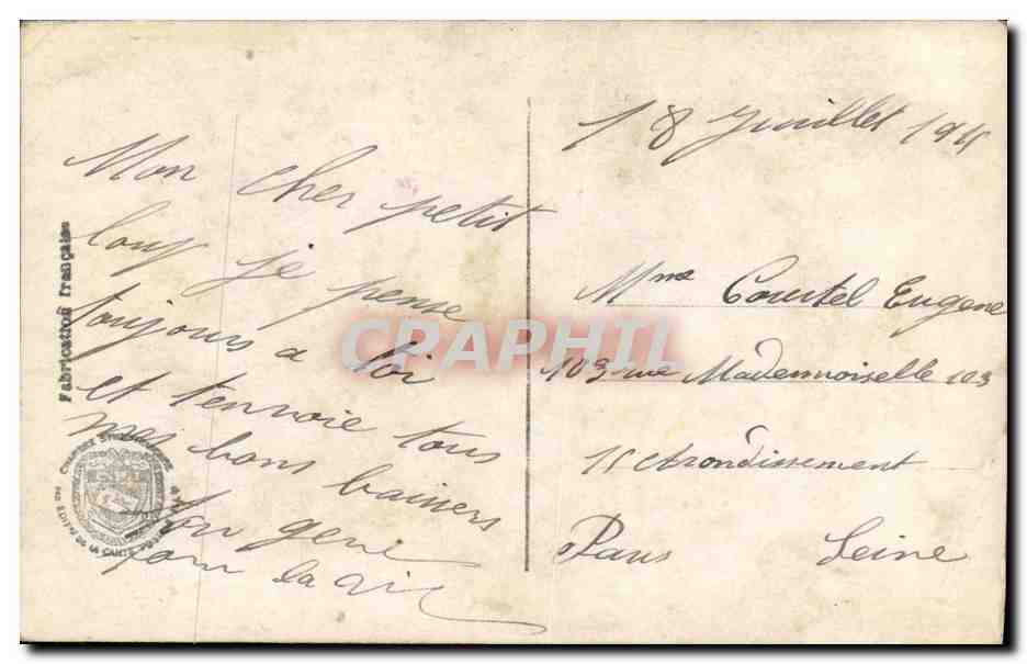 CPA Fantaisie Enfant Roses d Alsace au drapeau de France — Verso