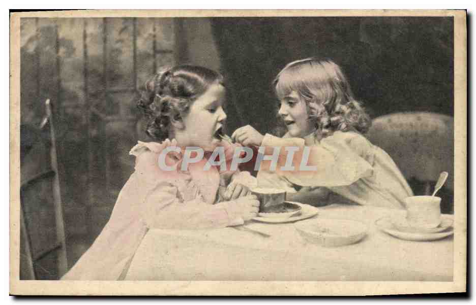 CPA Fantaisie Enfants La becquee 