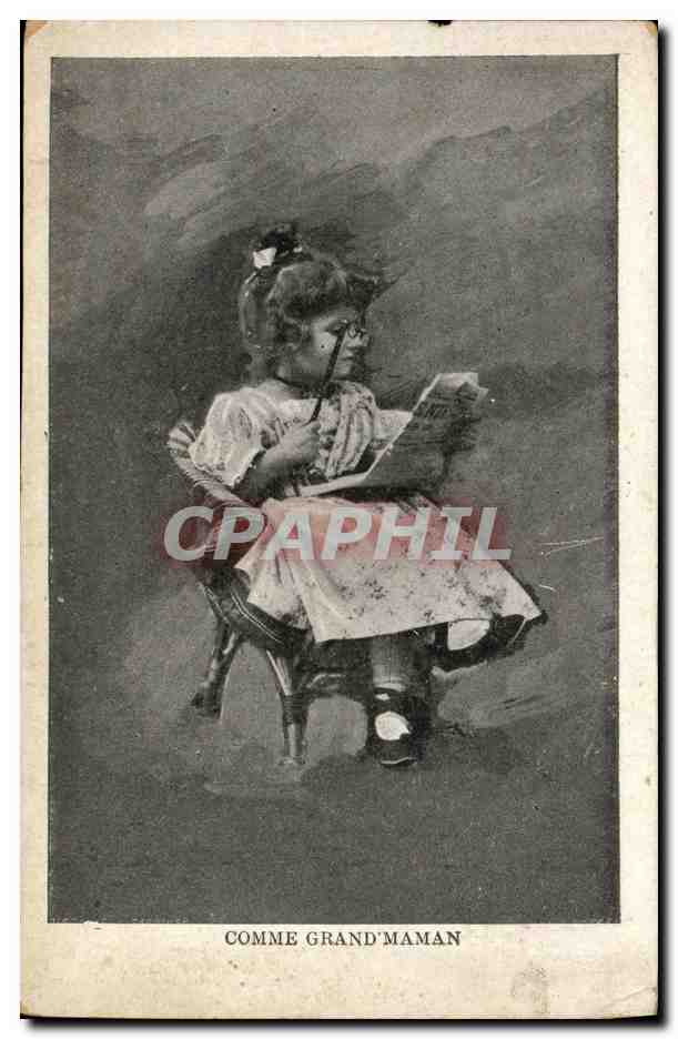 CPA Fantaisie Enfant Comme Grand maman