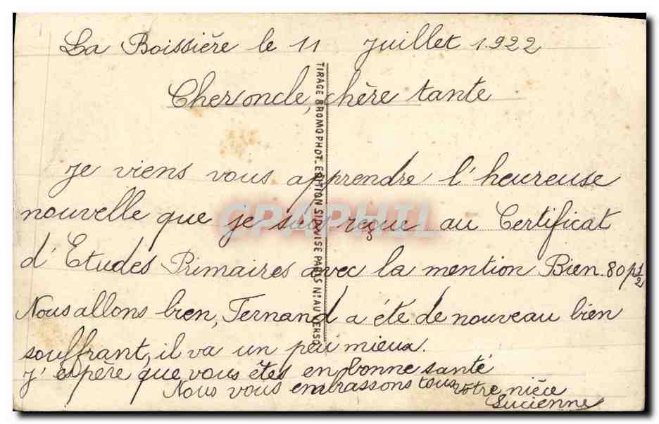 CPA Fantaisie Enfant un gros baiser — Verso
