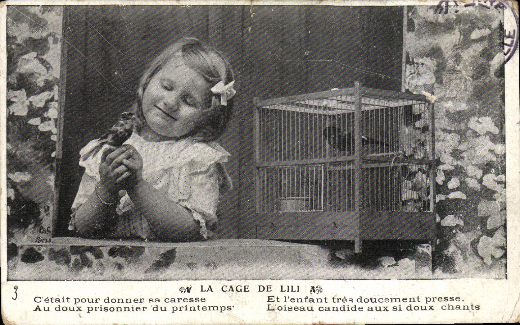 CPA Fantaisie Enfant et oiseau La cage de Lili