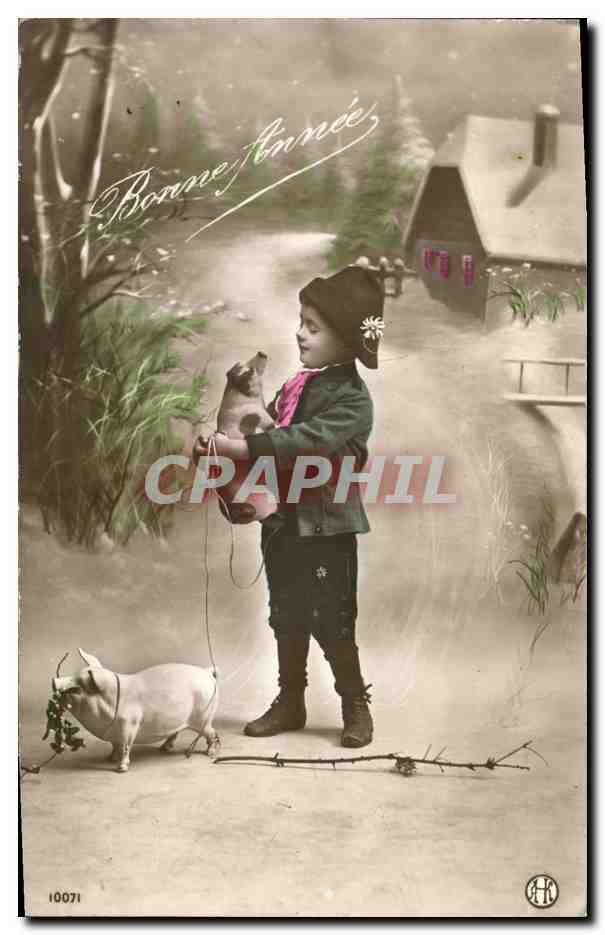 CPA Fantaisie Enfant Cochons
