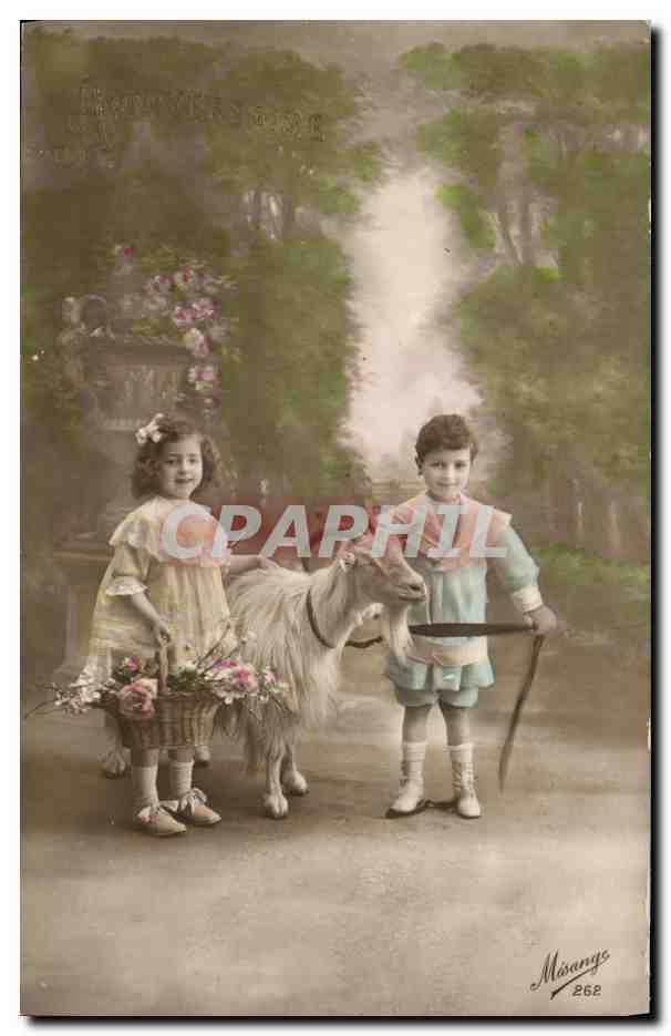 CPA Fantaisie Enfants Chevre Bouc 