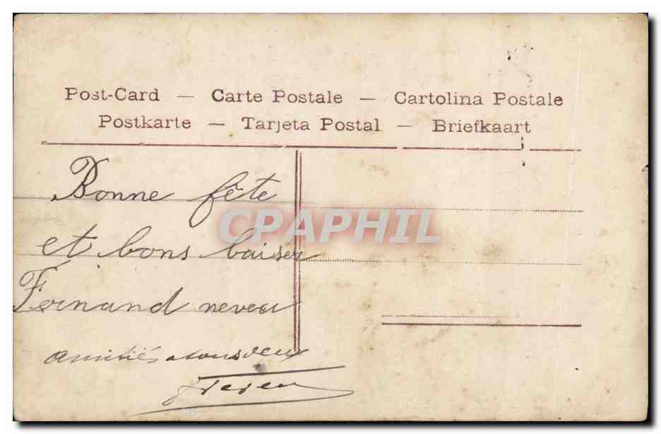 CPA Fantaisie Enfant Zeppelin Dirigeable — Verso