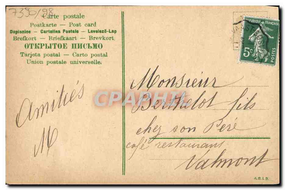 CPA Fantaisie Enfant Zeppelin Dirigeable  — Verso