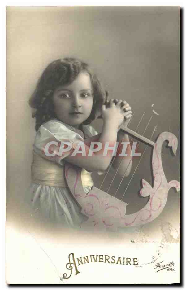 CPA Fantaisie Enfant Lyre 