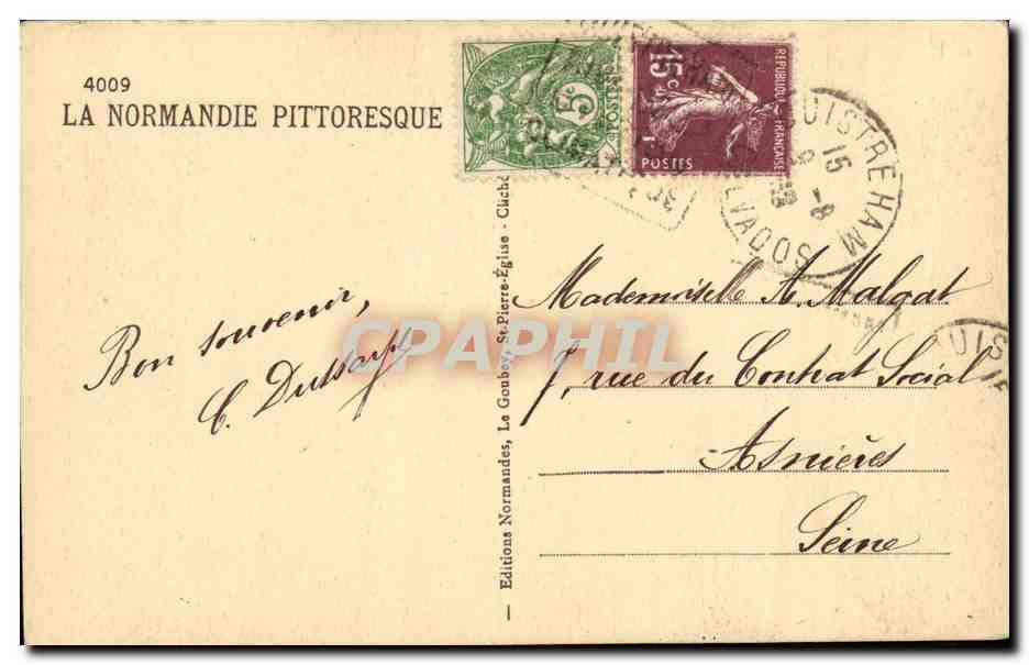 CPA Fantaisie Enfants Folklore Normandie  — Rückseite