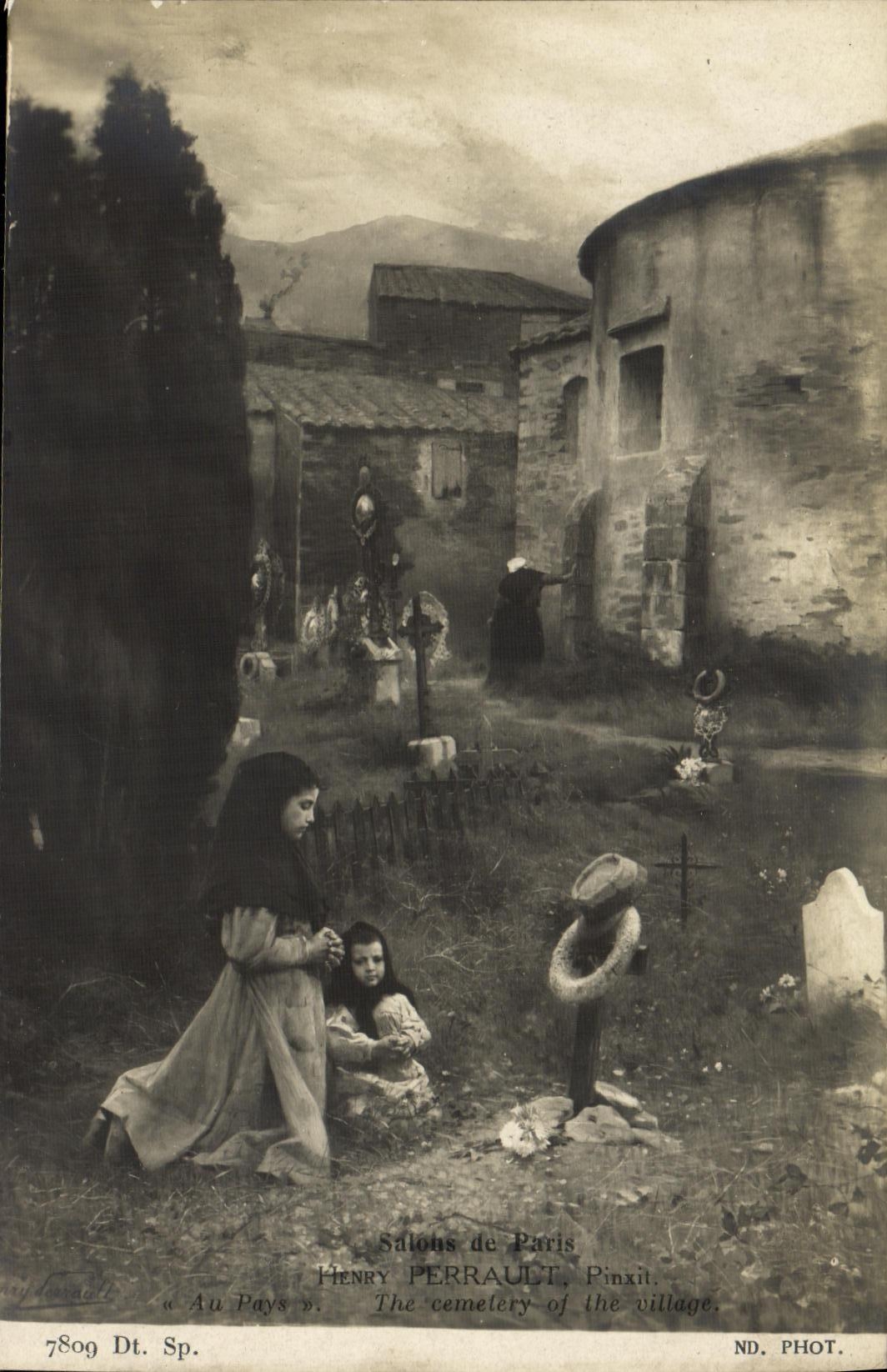 CPA Fantaisie Enfants Salons de Paris Henry Perrault Ay pays Cimetiere 
