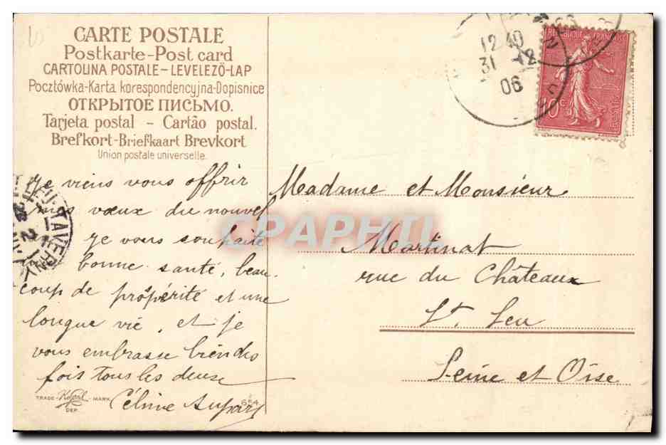 CPA Fantaisie Enfant oiseaux — Verso