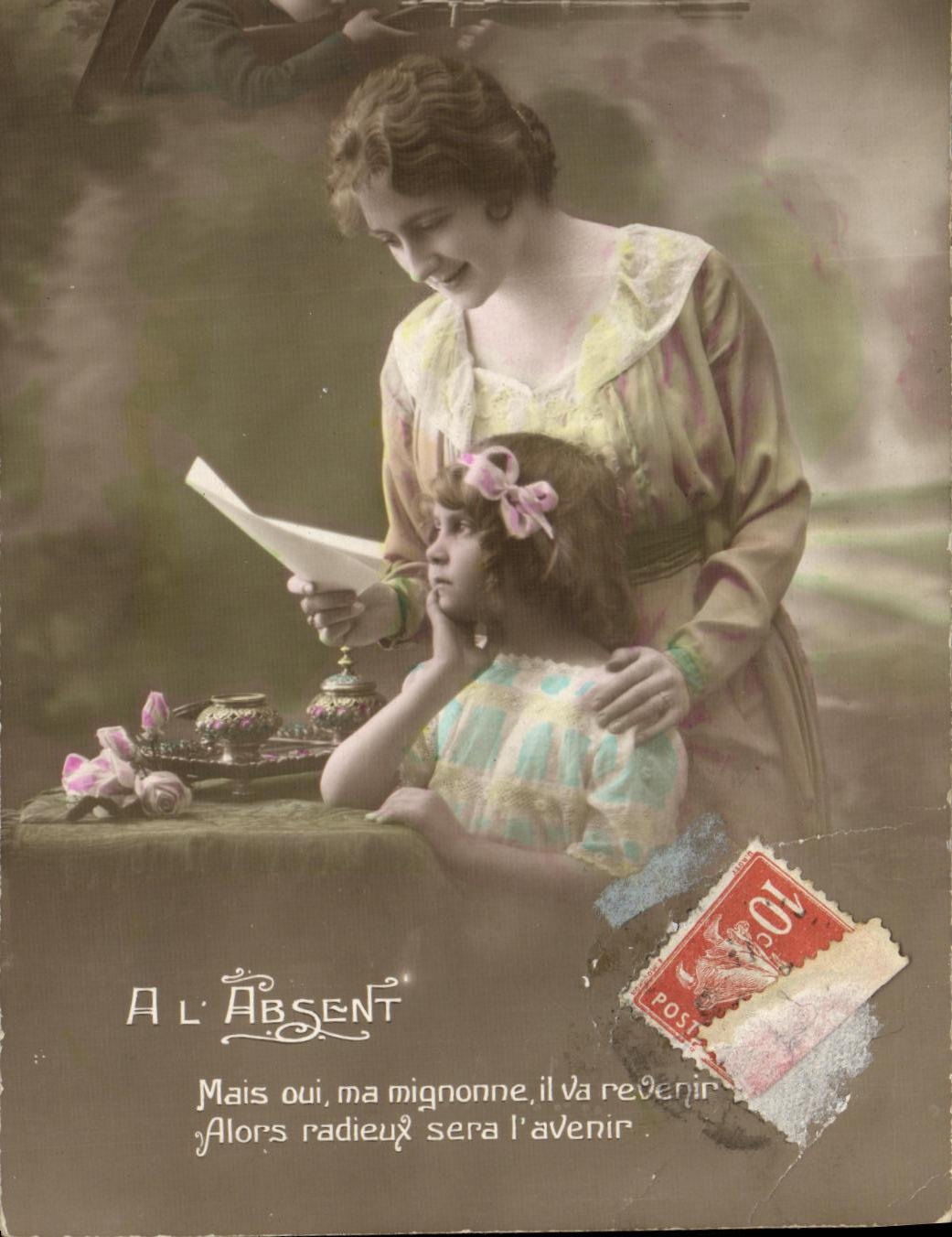 CPA Fantaisie Enfant A l absent Femme