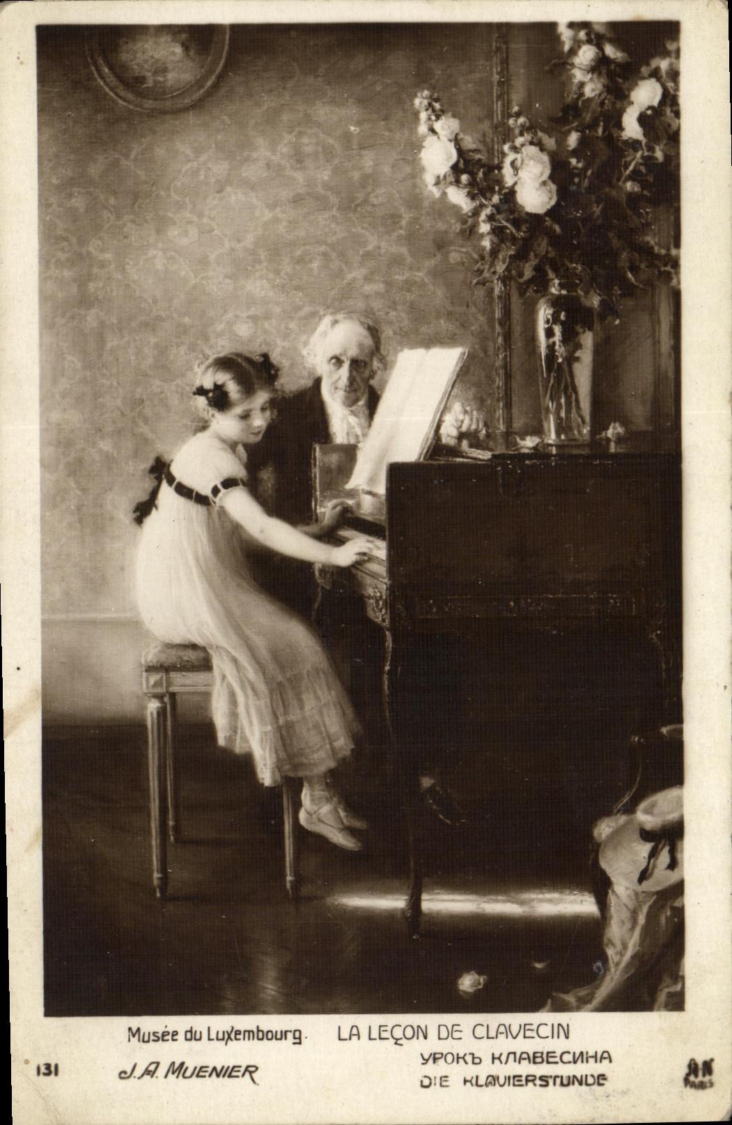 CPA Fantaisie Enfant Musee du Luxembourg Muenier La lacon de Clavecin Piano