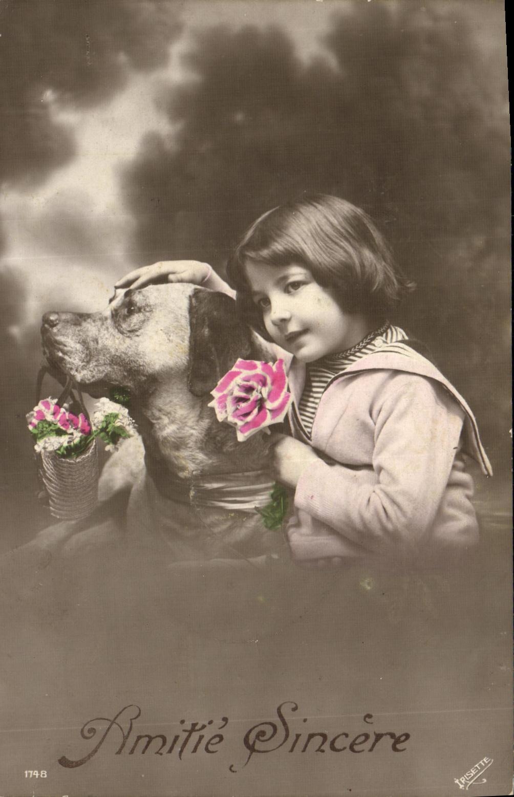 CPA Fantaisie Enfant et chien 