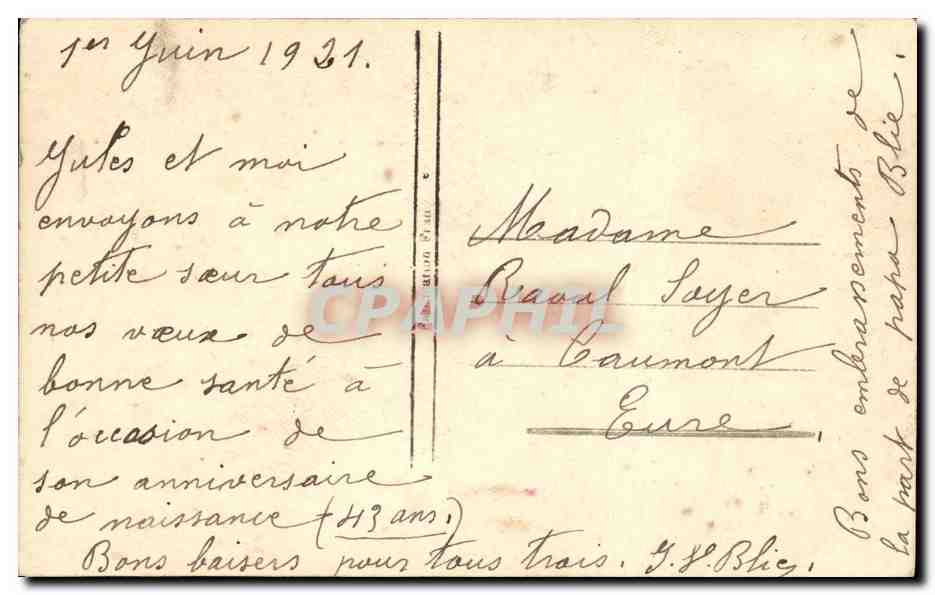 CPA Fantaisie Enfant et chat — Rückseite