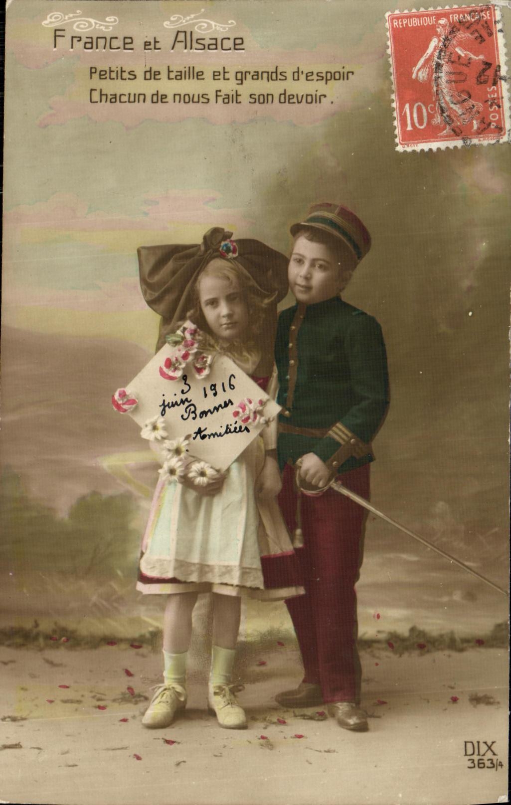 CPA Fantaisie Enfants France et Alsace Militaria 